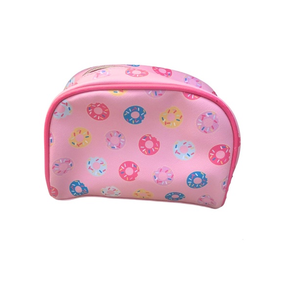 NWT Dabney Lee Pink Colorful Donut Pattern Cosmetic Makeup Travel Bag Print Case - Picture 1 of 10